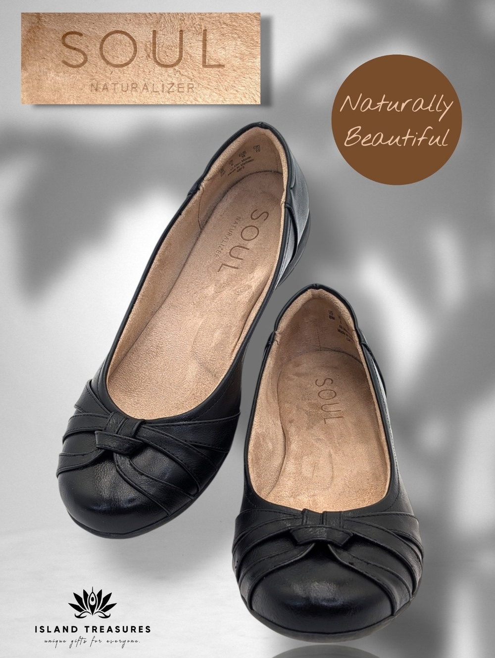 SOUL Naturalizer "Skimmers" Women Sz 8M Memory Foam Arch Support Wraparound Knot